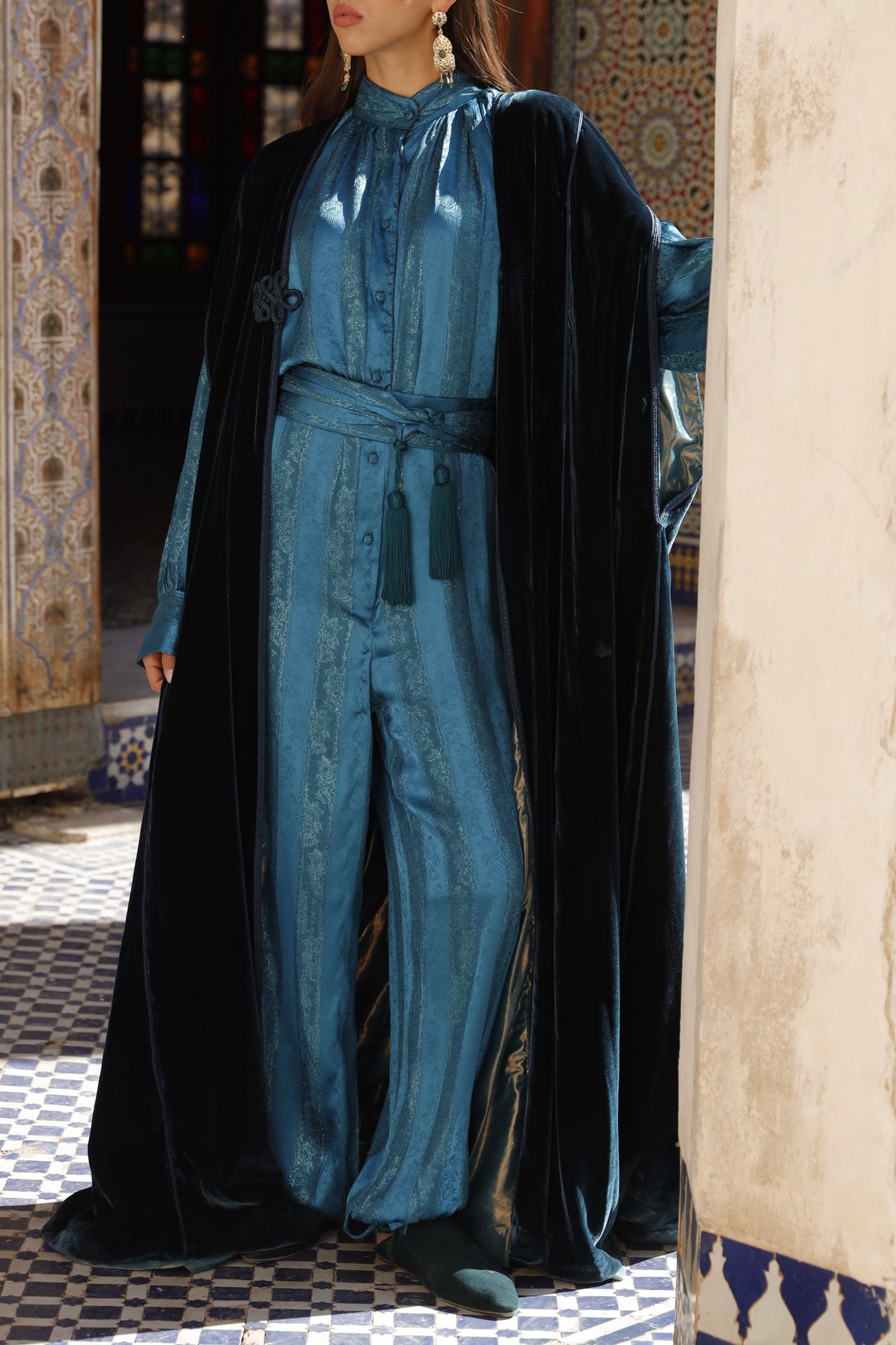 Navy Blue Selham Abaya