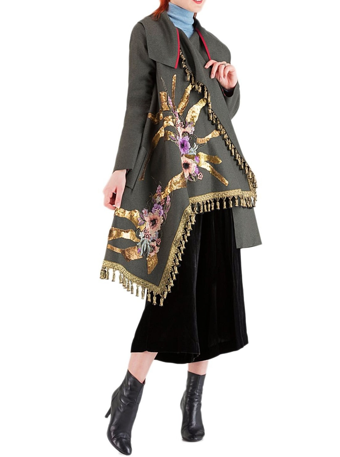 Green Floral Coat 60% off