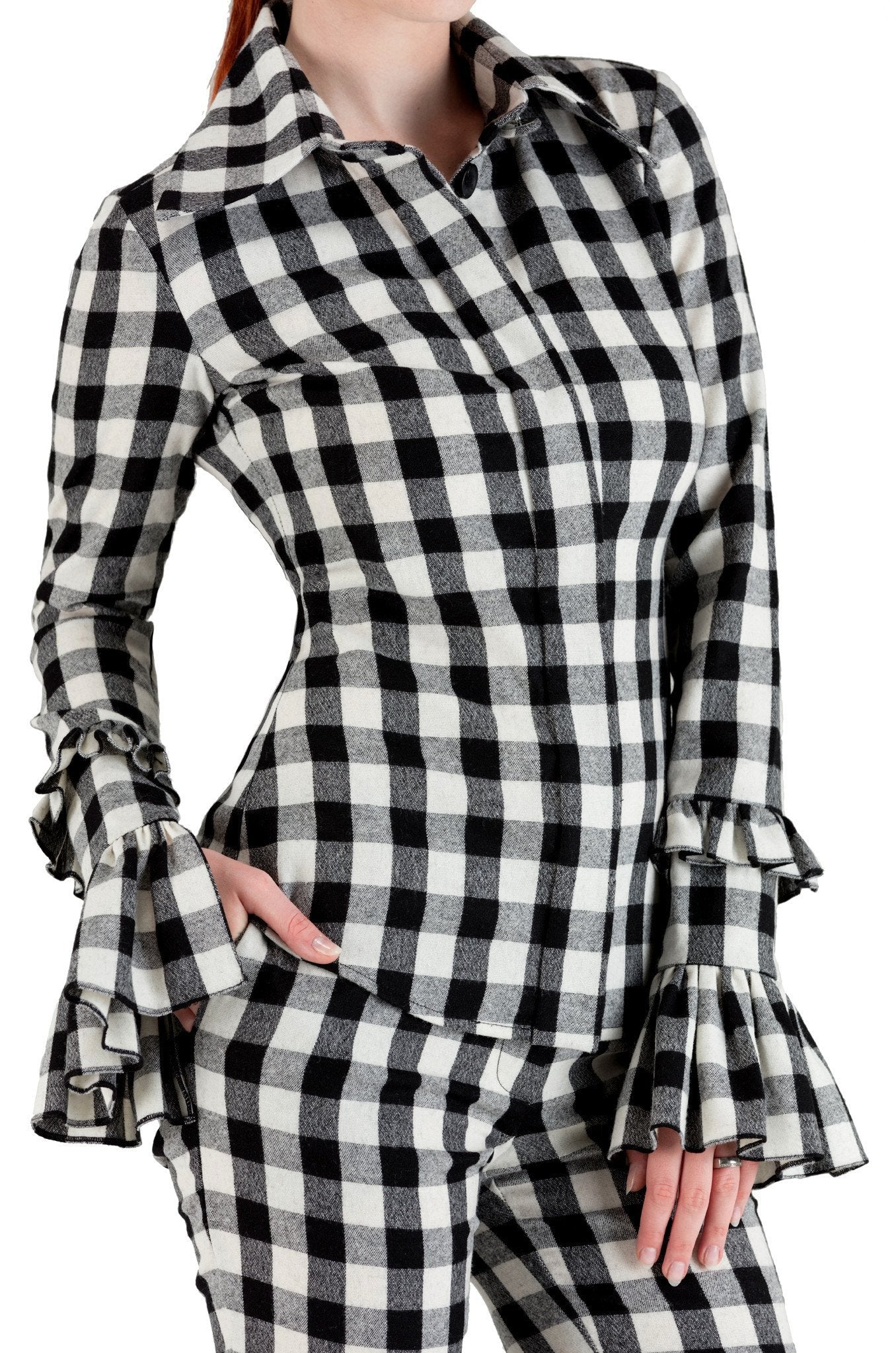 Bristol Pant / Black & White Plaid 85% off