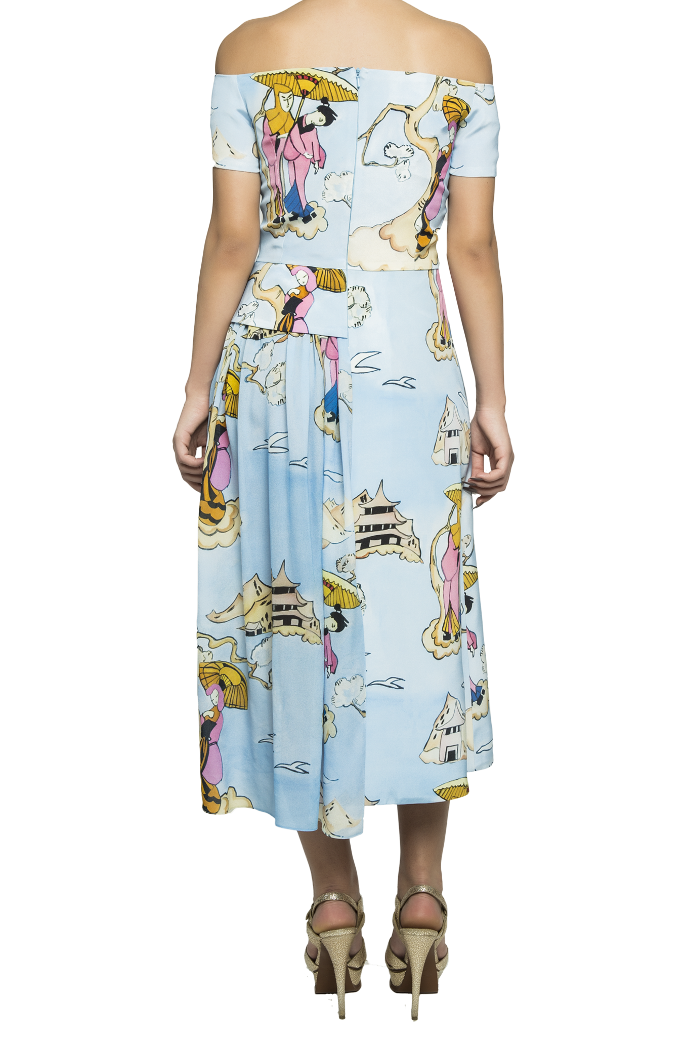 Off Shoulder Dress with Volie Panel - 75% off