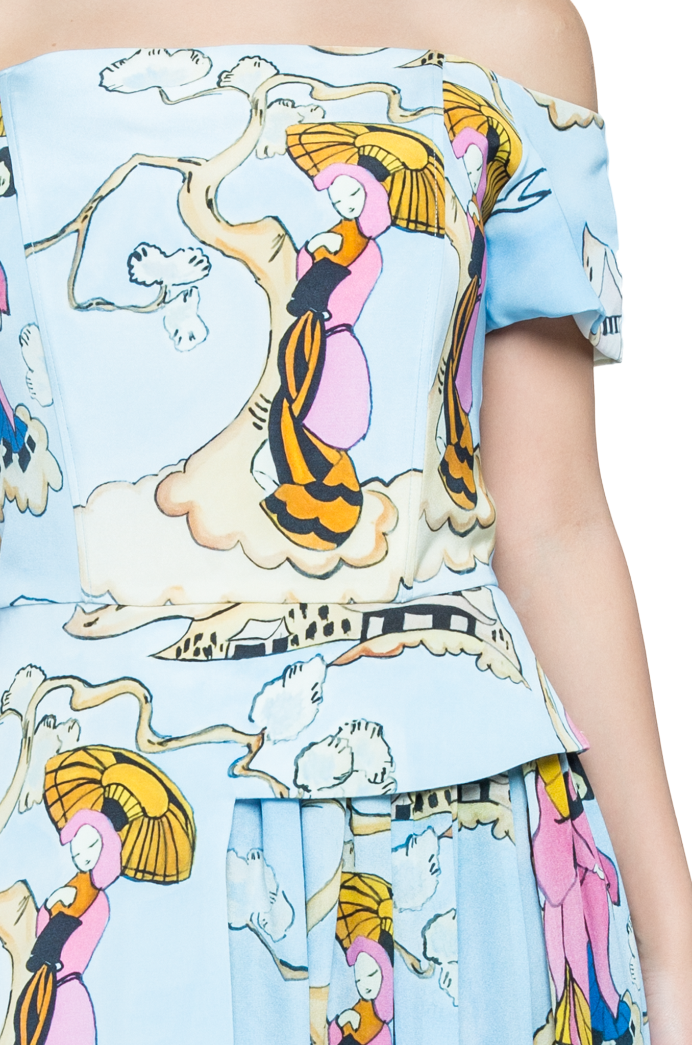 Off Shoulder Dress with Volie Panel - 75% off