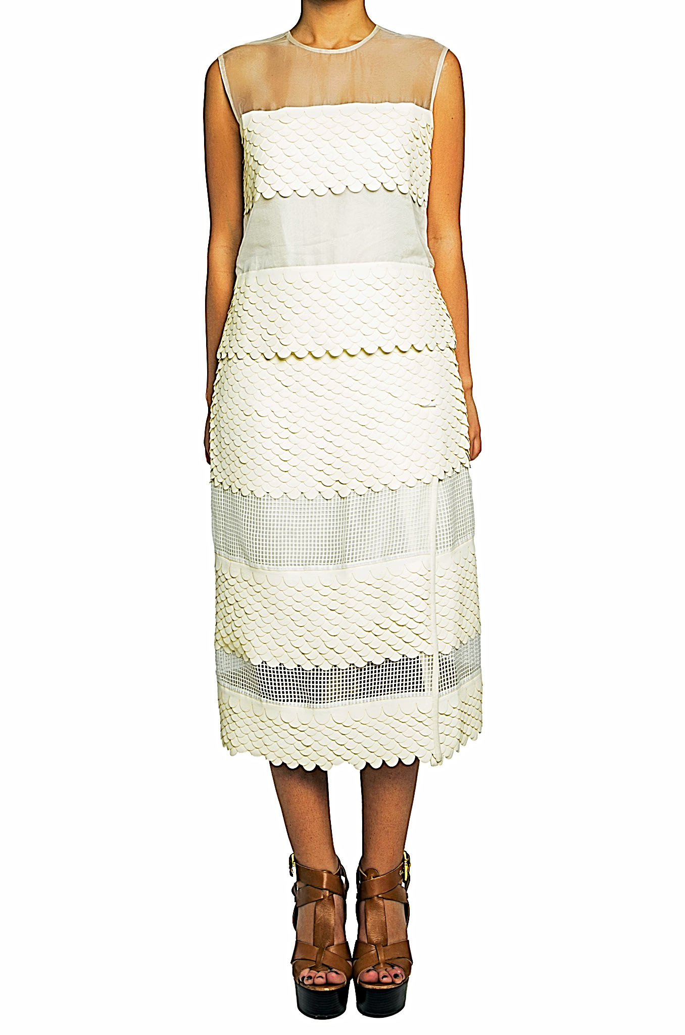 Leatherette Scallop Sheer Skirt - 65% off