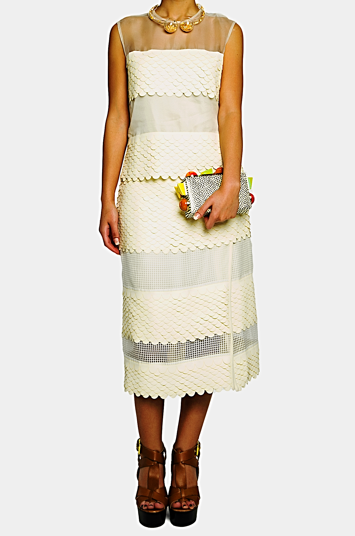 Leatherette Scallop Sheer Skirt - 65% off