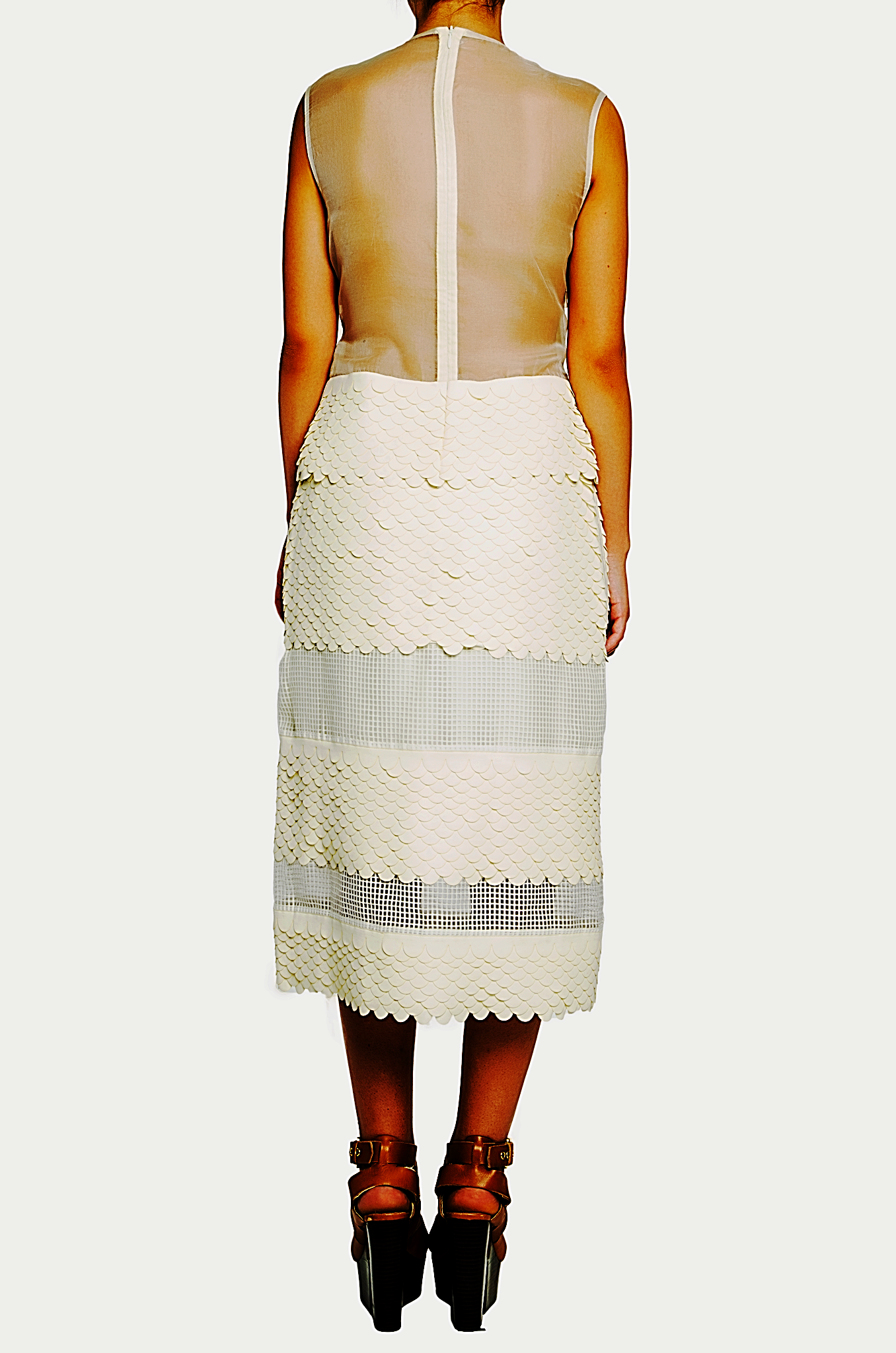 Leatherette Scallop Sheer Skirt - 65% off