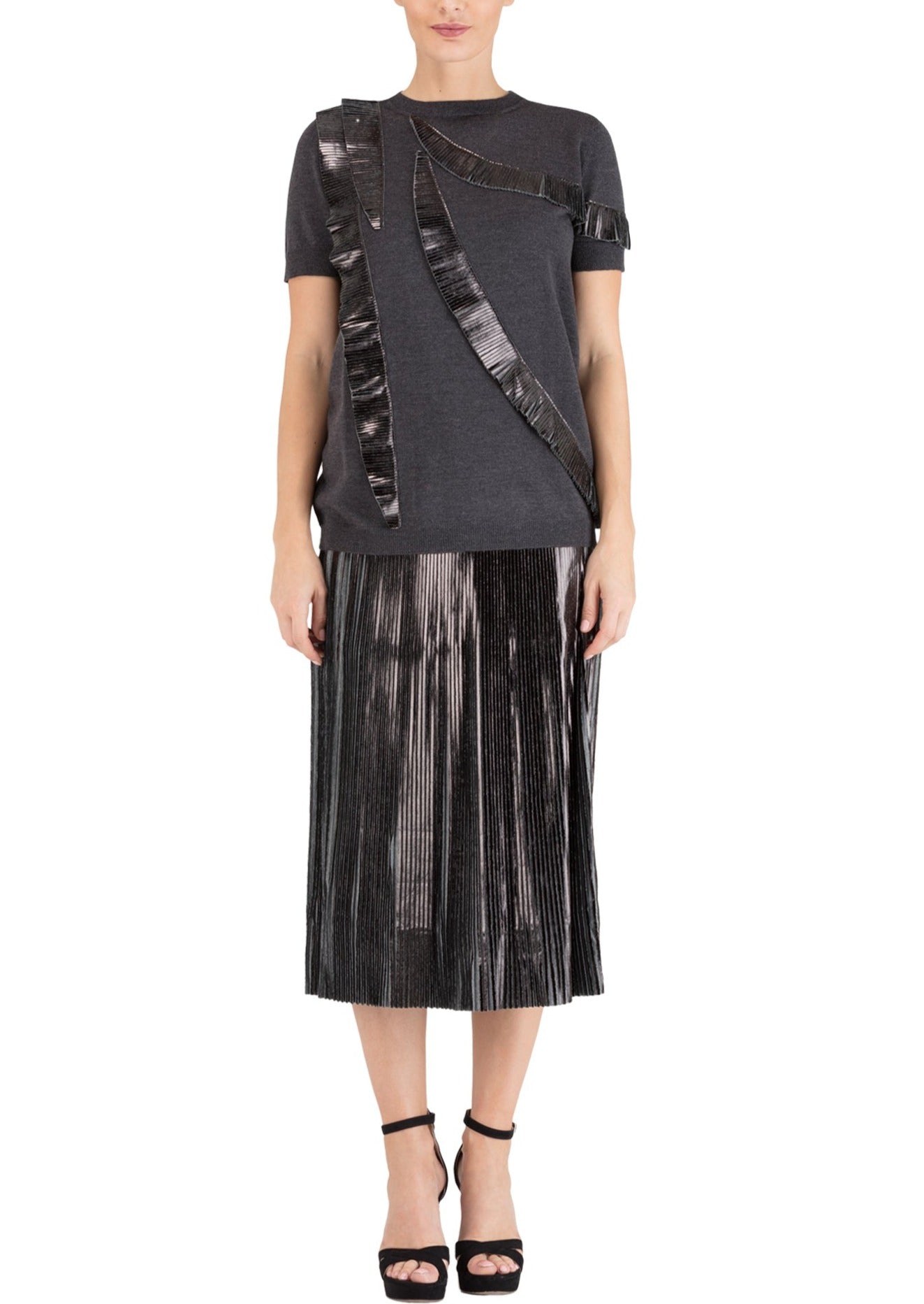 Black Ruffled Top 50% off