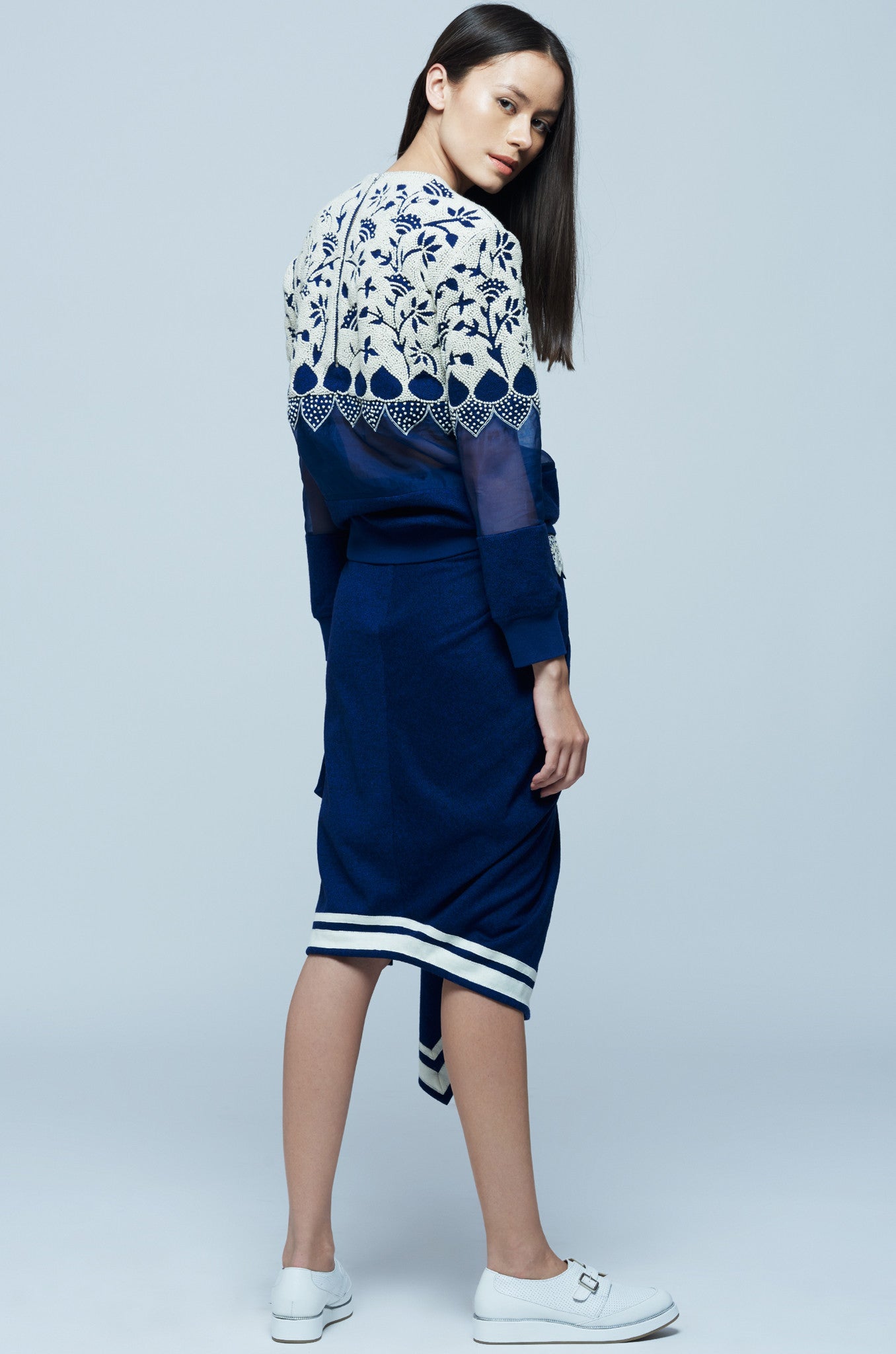 Mundu Border Merino Felt Overlap Skirt - 80% off