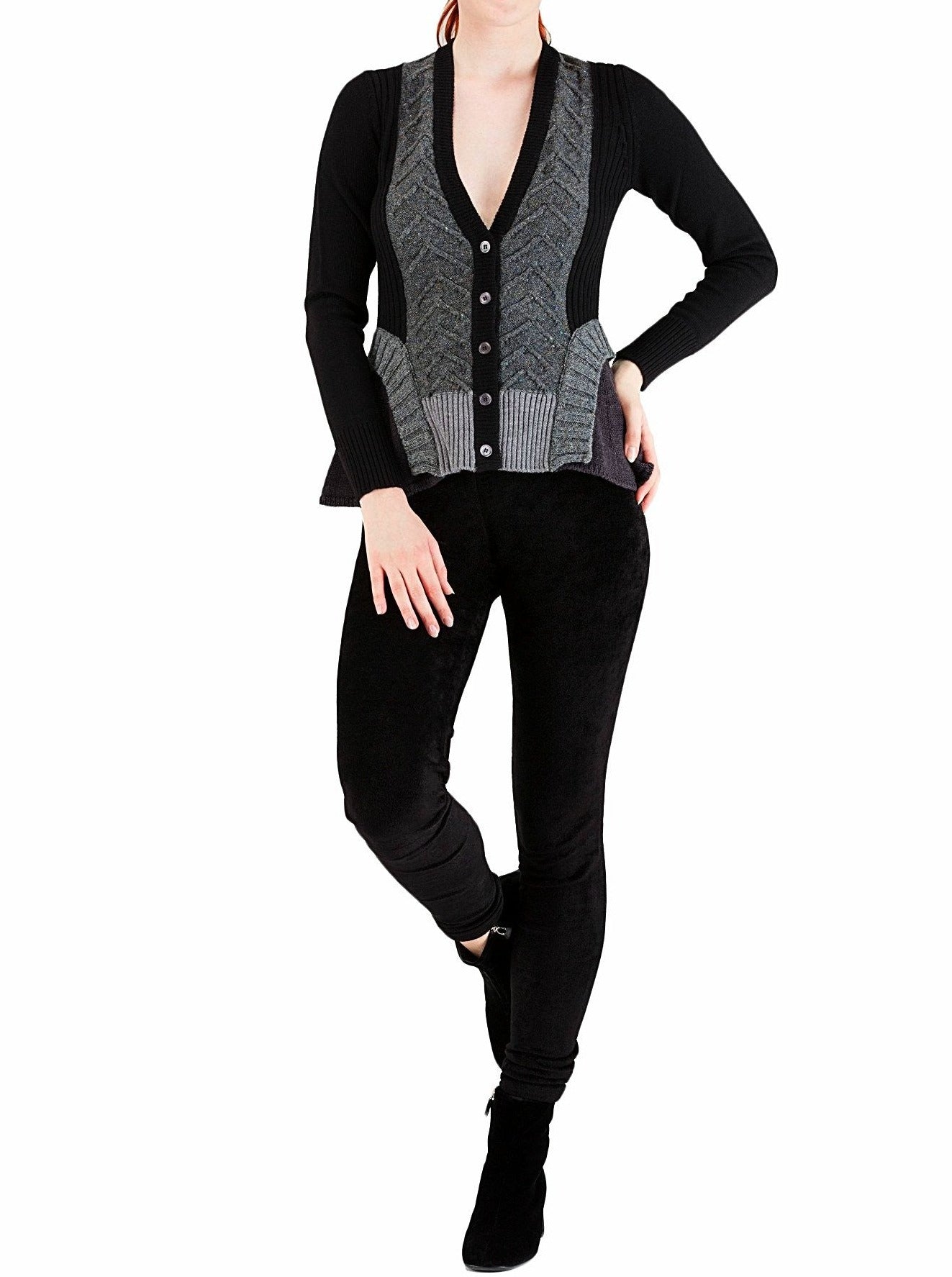 Black Ruffles Cardigan - 80% off