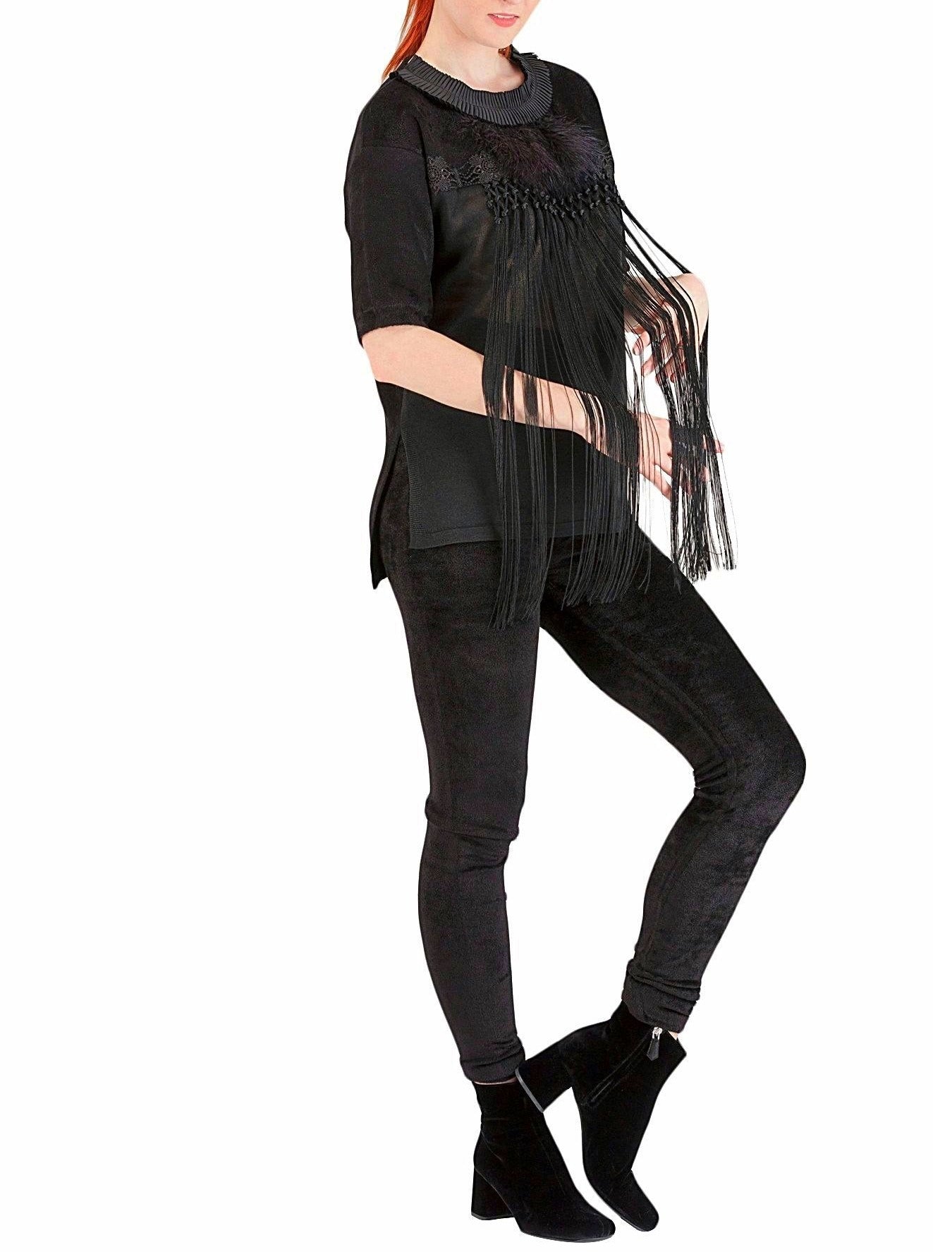 Black Feather Blouse - 80% off