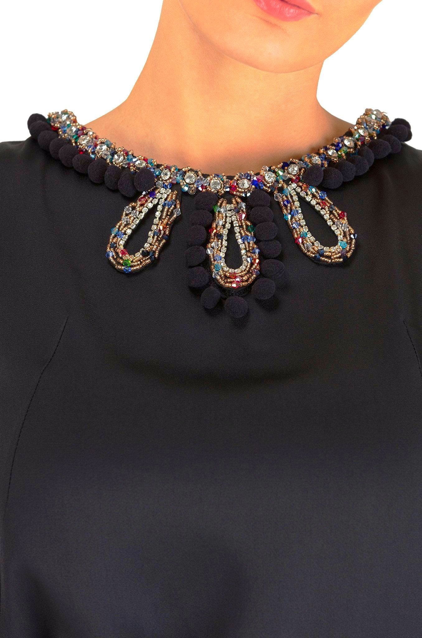 Black Embroidered Blouse - 80% off