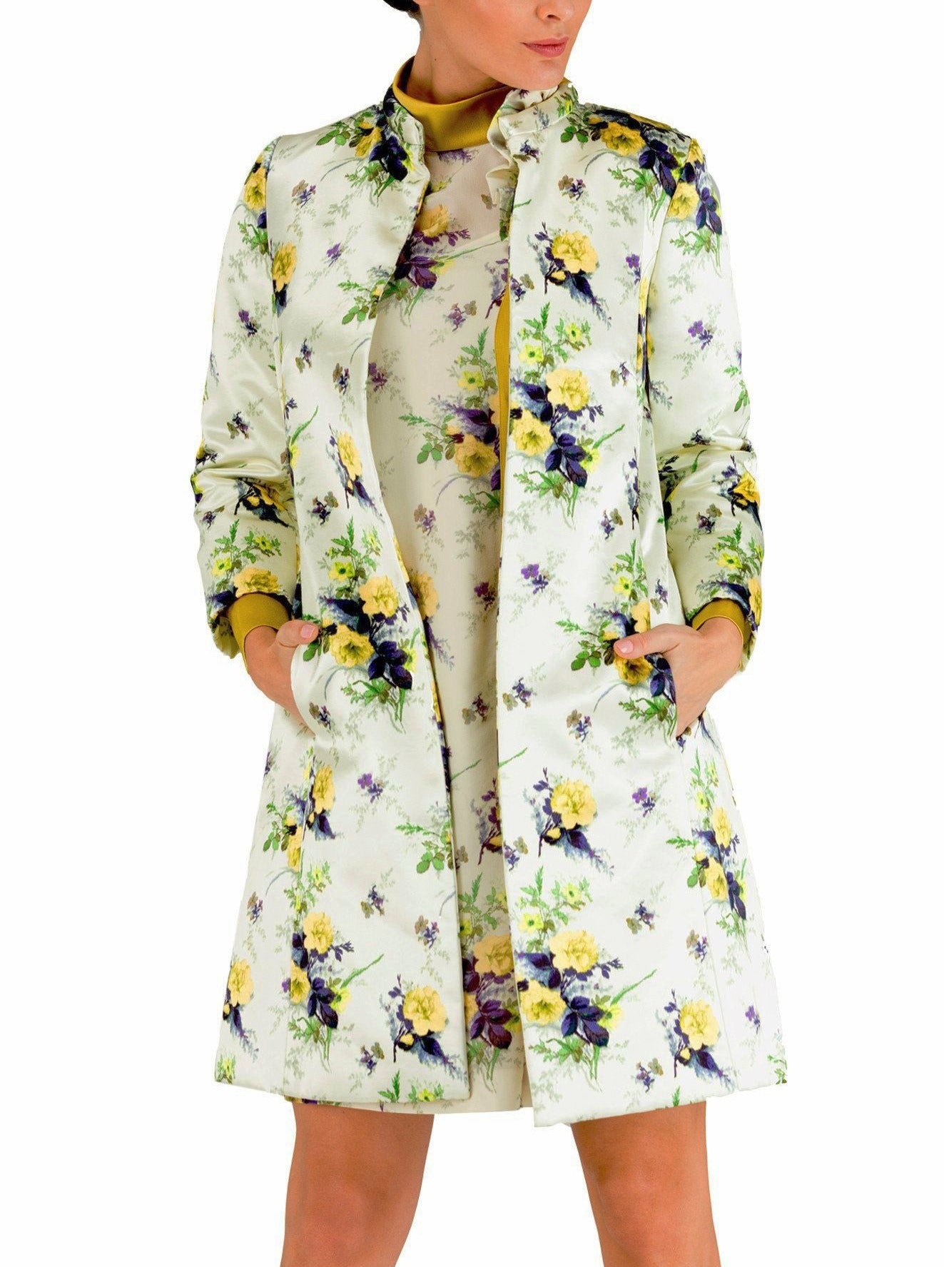 Floral silk coat - 80% off