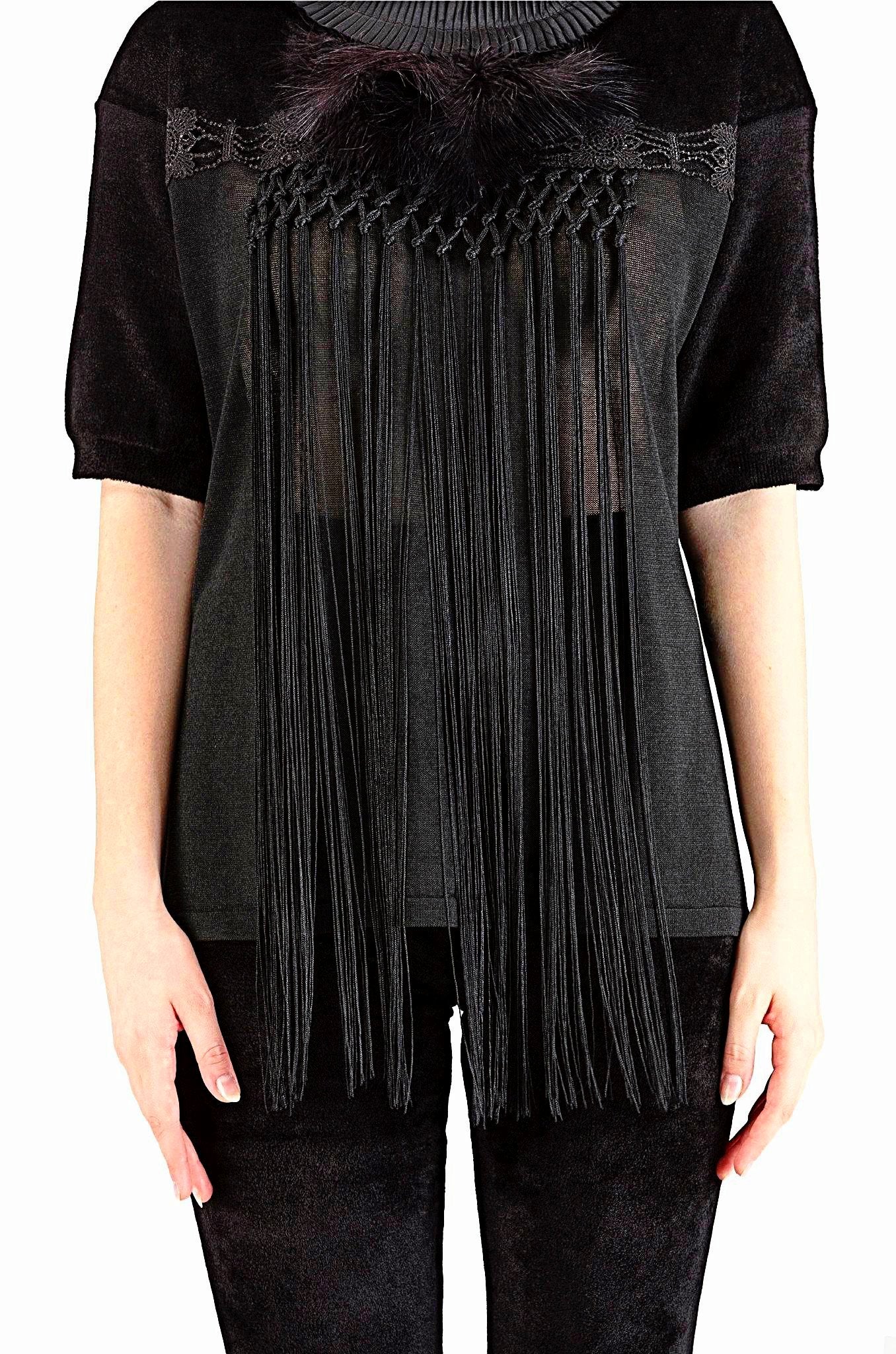 Black Feather Blouse - 80% off