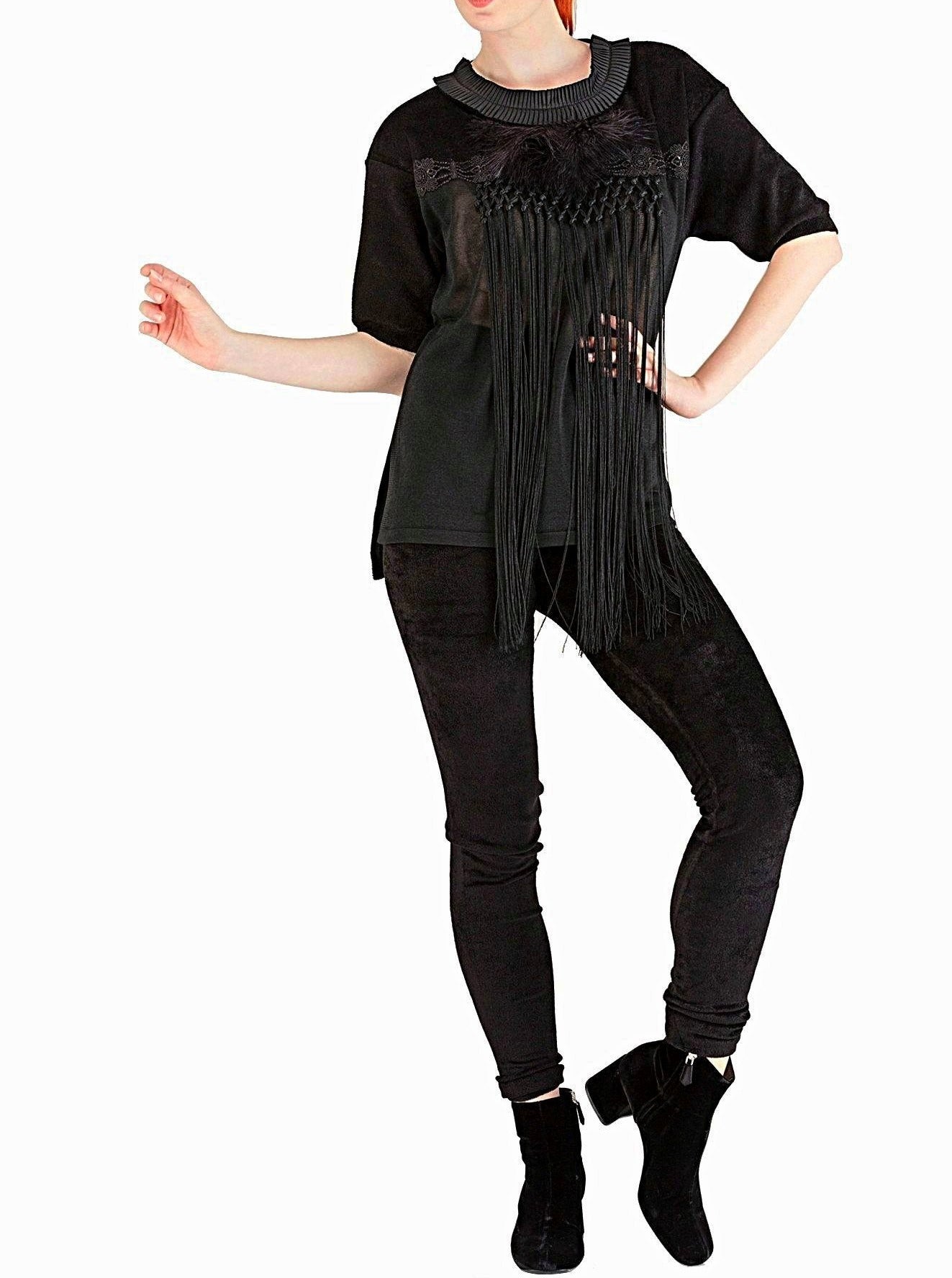 Black Feather Blouse - 80% off