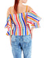 Multicolor Off Shoulder Top - 70% Off