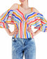 Multicolor Off Shoulder Top - 70% Off