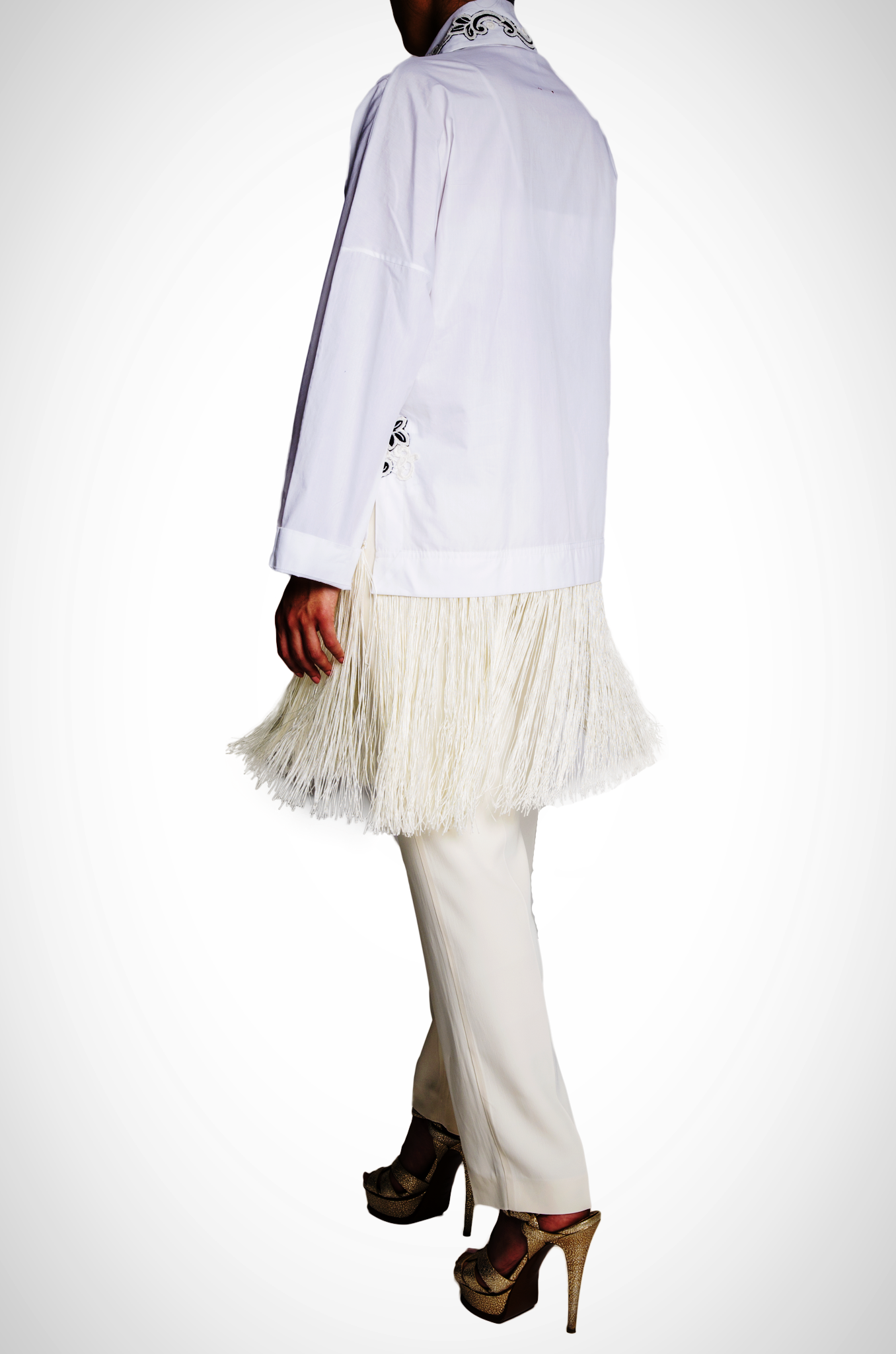 White Shirt with Frills - 80% off