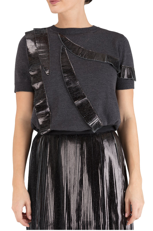 Black Ruffled Top 50% off