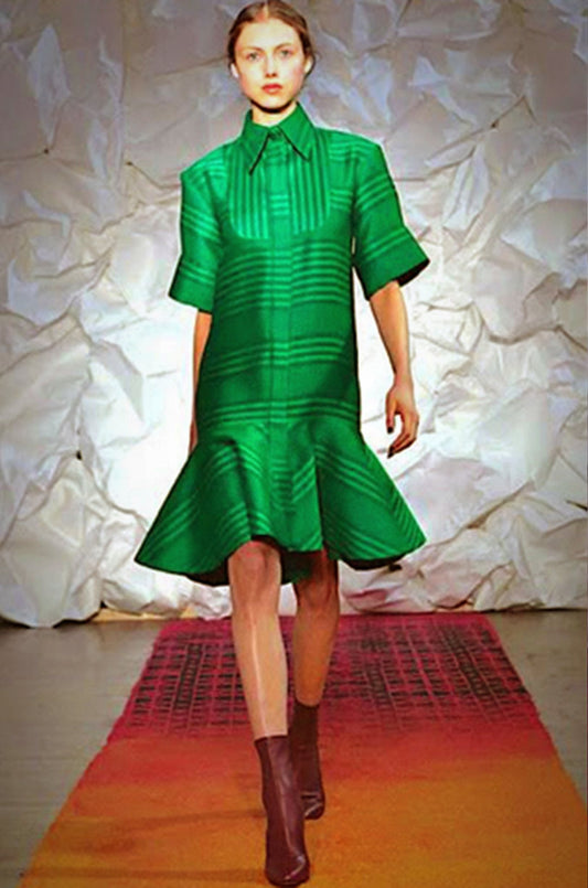 أوفالي فستان قميص / أخضر زمردي - خصم 80٪