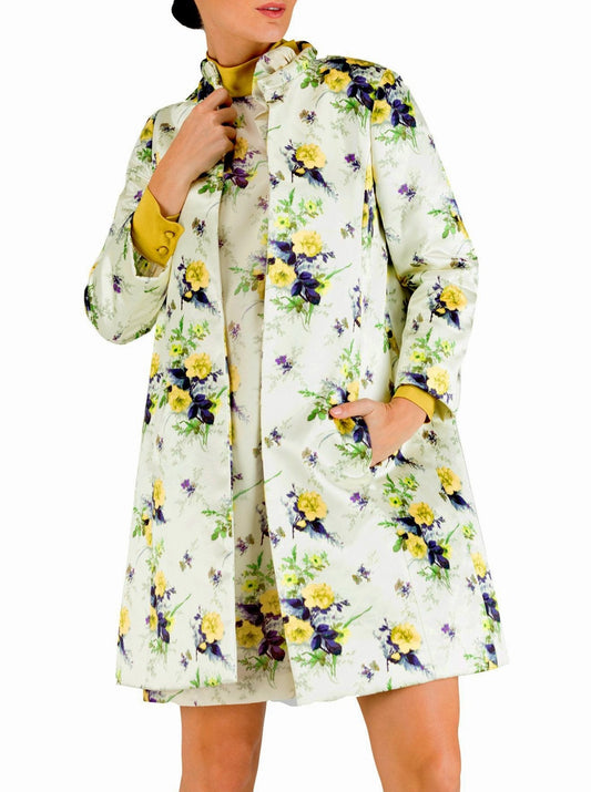 Floral silk coat - 80% off